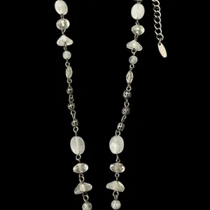 VTG VCLM Ornate Silver Tone Cross Pendant Necklace Rhinestones thumbnail 5