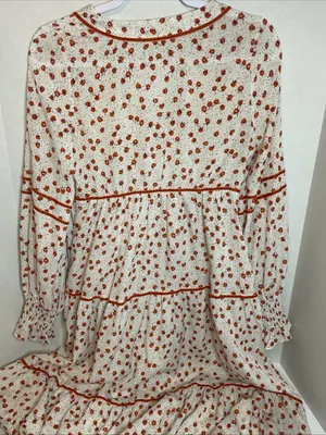Nasty Gal Plant You See Maxi Dress, Size 4 Deep V-neck Floral Retro 70s Inspired thumbnail 8
