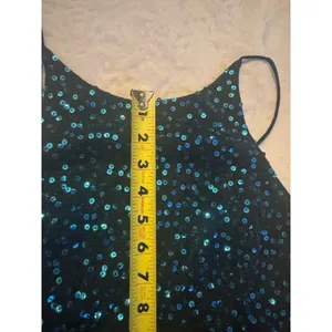 BLONDIE and ME EVENING, Size 7/8, Teal, Sparkle/Lined w/Sequins. Made In USA thumbnail 11