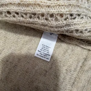 Croft & Barrow Womens XL Beige Metallic Gold Pointelle Open Front Cardigan NWT thumbnail 4