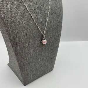 Pink Pearl Christmas Tree Pendant Necklace thumbnail 4