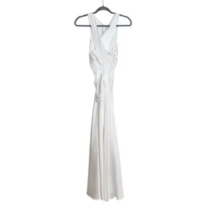 Lulus White Satin Draped Neck Sleeveless Dress Size Small NWT thumbnail 4