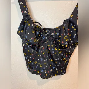 Bershka‎ Women’s Black Floral Corset Top Size S thumbnail 3