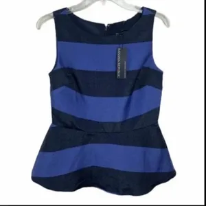 Banana Republic‎ Womens Blue Navy Striped Peplum Sleeveless Top Size 6 NWT thumbnail 11