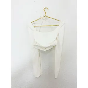 Edkited White Ruched Corset Bustier Top Size Small Long Sleeve Going Out Sexy thumbnail 10