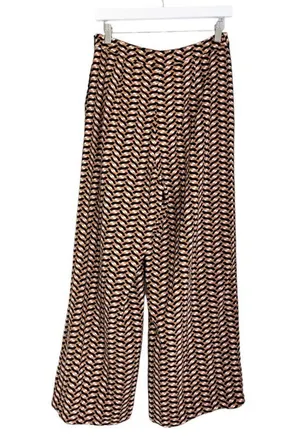 Who What Wear Geometric Print Pleated High Rise Wide Leg Pants Orange Black 6 thumbnail 4