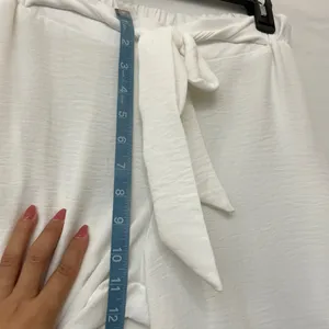 Ryocco women’s Size Small White Wide-Leg Pants with Tie Waist - (N9)✨ thumbnail 7