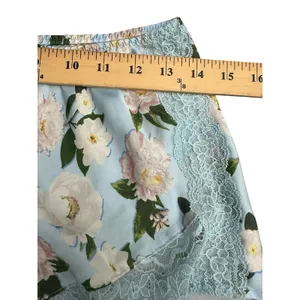 VICTORIA'S SECRET Blue LACE SATIN CAMI Pajama Babydoll S Lounge SET FLORAL I19-1 thumbnail 8
