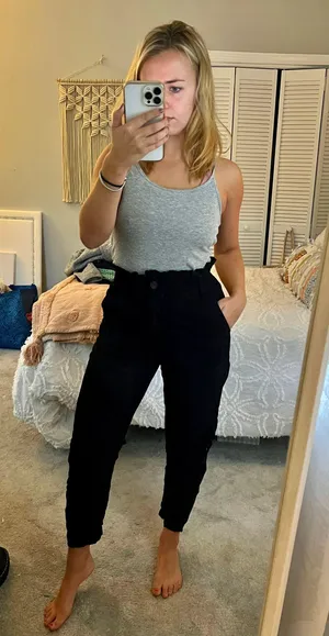 Zara High Waisted Paperbag Pants thumbnail 1