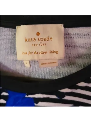 LIKE NEW KATE SPADE HIBISCUS STRIPED SWEATSHIRT thumbnail 3