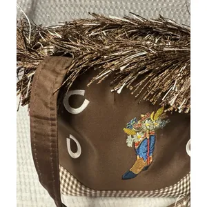 Abetta Accessories Western Fringe Tote Brown Gingham Cowboy Boot Floral‎ NWT Bag thumbnail 3