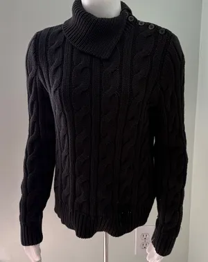 Ralph Lauren Black Cable Knit Sweater thumbnail 1