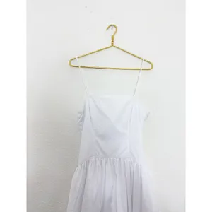 Madewell White Seamed Poplin Midi Sundress Size 6 Drop Waist Chic Quiet Luxury thumbnail 5