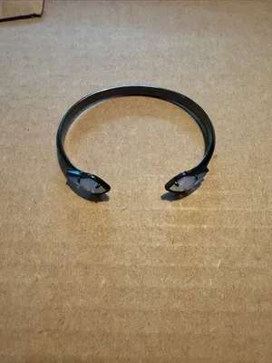 Retired Kendra Scott Liana Gunmetal Dichroic Glass Cuff Bracelet thumbnail 2