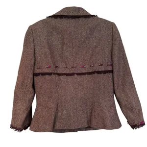 Kay Unger Vintage Coquette Girl Blazer Women's 4‎ Brown Tweed Career Boho Dainty thumbnail 7
