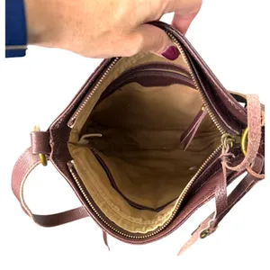 Lucky Brand Burgundy Leather Studded Boho Bohemian Western Crossbody Bag thumbnail 2