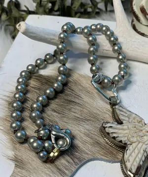 Handcrafted Tibetan Bone Dove On Navajo Pearl Necklace thumbnail 2