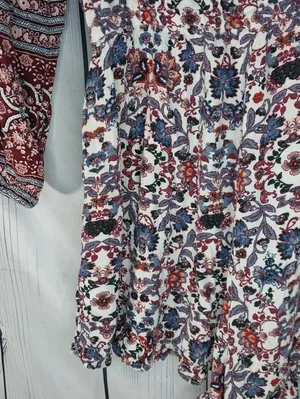 American Eagle Boho Floral Festival Hippie Peasant Concert Smocked Waist Romper thumbnail 9