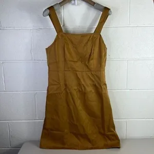 NWT J. Crew Squareneck A-line dress in Gramercy twill sz 8 cappuccino #BK702 thumbnail 2
