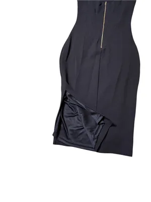 Lulus All This Appeal Black Bodycon Midi Dress Small Wedding Guest Cocktail thumbnail 4