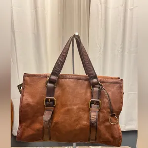 Vintage Fossil Cognac Leather Shoulder Bag. With Matching wallet. thumbnail 2