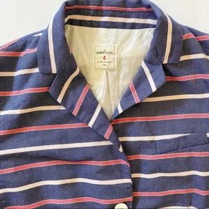 Gap The Academy Blazer Navy Blue Pink Striped Cotton Jacket Womens Size 4‎ thumbnail 13