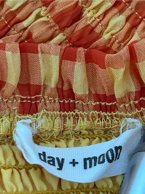 Day + Moon Gingham Romper Orange Yellow Size L thumbnail 8