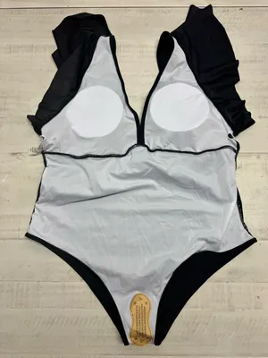 Plus Size Tummy Control Swimsuit Full Coverage Retro Ruffle Swimwear thumbnail 4