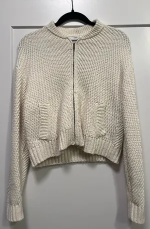 Mango Cream Zip Up Sweater  thumbnail 1