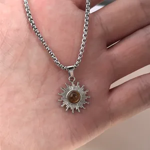 Sun Pendant Necklace for Men Women Streetwear Punk Hip Hop Unisex Necklace thumbnail 5