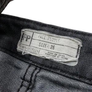 Free People Denim Overalls Womens 26 Black Gray Jumpsuit Coveralls Straight Leg thumbnail 3