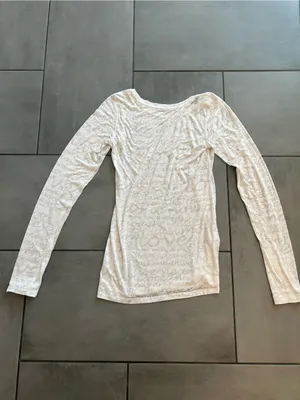 Lululemon Daily Practice Long Sleeve Love Manifesto Burnout Top | White thumbnail 3
