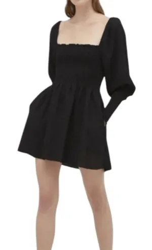 Hill House The Grace Black Mini Texture‎ Nap Dress Women’s Sz S thumbnail 1