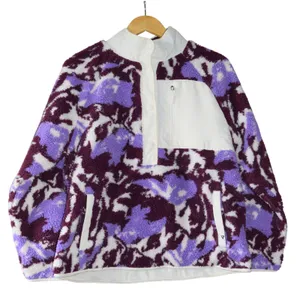 Liv Outdoor Pullover Fleece Women Small Purple White Excellent Snap Mock Neck thumbnail 1