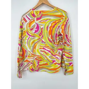 ICIKULS Shirt Women's Size XXL Psychedelic IBKUL Mesh Trim Sun Golf‎ Nylon Top thumbnail 5