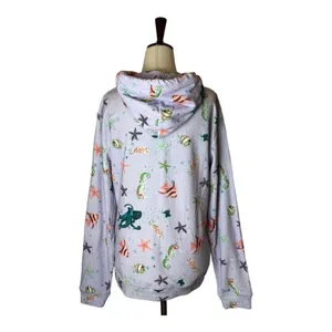 Hill House The Allie Zip Up Sweatshirt Women XS Purple Sea Creatures Hooded‎ thumbnail 3