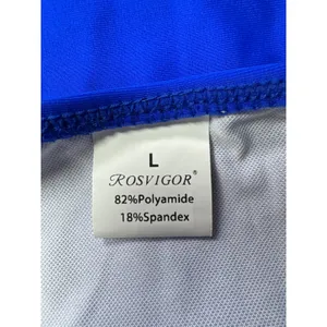 Rosvigor Swimsuit High‎ Waist Bikini Set Twist Front Top Blue Color Block L thumbnail 3