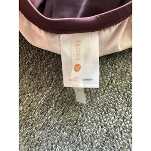 Shade‎ & Shore Womens Burgundy Wrap Tie Waist One Piece Swimsuit Size L EUC thumbnail 4