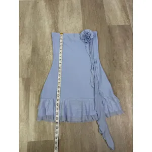Edikted Thalia Strapless Minidress with Removable Rosette Ruffle Blue Size Small thumbnail 5