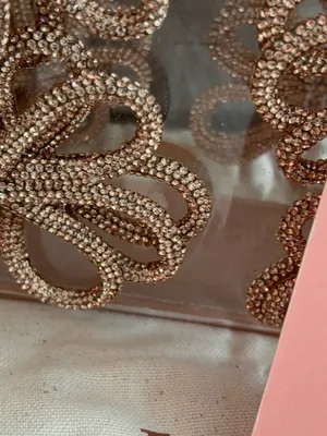 NWT cult gaia clear mini tote with rose gold beaded floral accents thumbnail 13