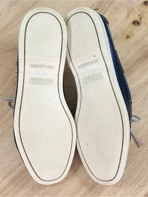 Sperry Top Sider Leather Boat Shoe Metallic Navy Blue Women Size 8 Slip On thumbnail 9