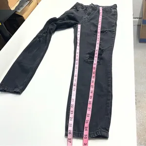 Faded‎ distressed black skater jeans size 00 100% cotton Aeropostale Mom jeans thumbnail 6