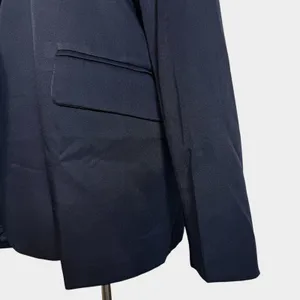 Vici Navy Blue Single Button Relaxed Blazer Size L Longline Old Money Minimalist thumbnail 4