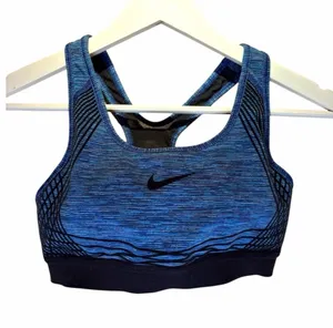 Nike Pro Hyper Classic Women’s Lined Sports Bra Size Small Blue Black thumbnail 1
