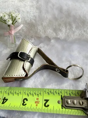 Gold Miniature Key Chain Handbag Handcrafted with Leather form Florence Italy thumbnail 6