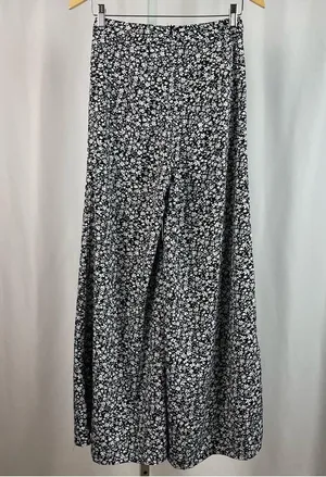 Boho Small Ditsy Floral Daisy Wide Leg 60's Flare Pants Hippie Retro thumbnail 2