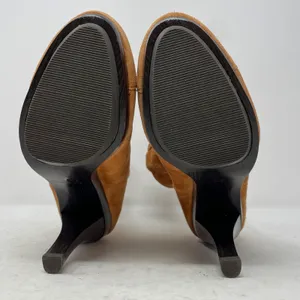 Michael Kors Brown Suede Heeled Zip Booties Size 7.5 thumbnail 5