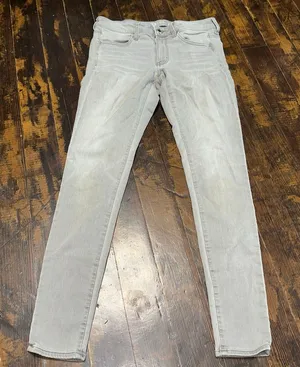 American Eagle distressed gray normcore 8 long jeggings thumbnail 1