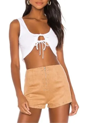 NWT SUPERDOWN Revolve Deanna faux Suede Studded Short thumbnail 1