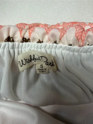 Wishful Park Strapless Maxi Dress in Coral, Light Blue & Brown Chevron thumbnail 7